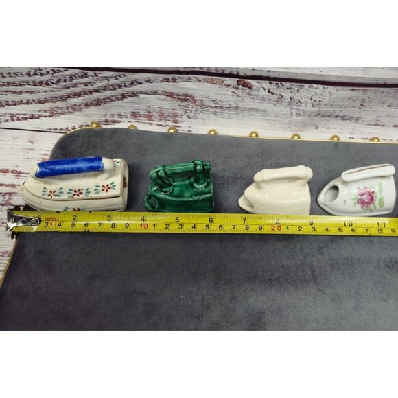 1960s Mini Ceramic Iron Figurines Set Of 5 Floral S&P shakers & more Japan - Picture 10 of 10